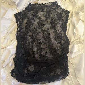 Tilly’s Women’s Black Floral Lace Tank Top